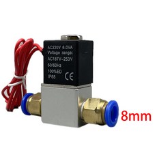 12V 공압 전기 솔레노이드 밸브 위치 포트 정상 폐쇄 마그네틱 6mm 호스 연결, 01 1/4", 01 AC220V 10mm Fittings