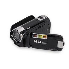 Dpofirs 비디오 카메라 캠코더 풀 1080P 16MP 270 회전 2.7인치 컬러 화면 16배 줌 디지털 캠코더(빨간색), 블랙