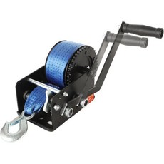 2500파운드 보트 트레일러 윈치와 32피트 스트랩 고강도 이중속 손잡이 크랭크 윈치 (4:1/8:1 기어) 2방향 래칫 해양 보트 트럭 ATV 및 제트스키 회수용, 2500파운드 보트 트레일러 윈치와 32피트 스트랩 고