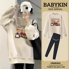 수유 맨투맨 박시하고 날씬해 보이는 캐릭터 맨투맨