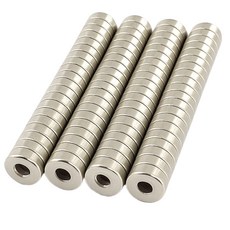 마니코 원형사라자석 지름 12mm x 두께 3mm (홈 6.5mm/내경 4.2mm) D12x3T 네오디움 원형자석, 100개