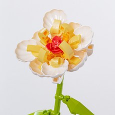 潘洛斯 積木花 永生花拼插擺飾, 白牡丹 簡裝版, 1套