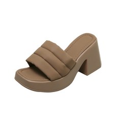 타니즈 리누퍼 여성용 키높이 슬리퍼 사무실 통굽 플랫폼 슬리퍼 (8cm)