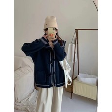 복고풍 추동양기 도톰한 임산부 니트 코트 상의