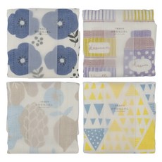 하라다 키요이 카야 7겹 프린트 행주 코지블루 시리즈, 4개