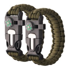 타닥 파라코드 팔찌 아웃도어 캠핑 등산 나침반 응급 구조 생존 팔찌, 1세트, A-6