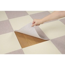 오쿠다케큐차크 반려동물용 밀림 방지 발수 타일 무지 매트 8매입, 베이지+라이트베이지, 1개