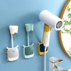 놀자리빙 핸즈프리 자바라 각도조절 드라이기 걸이 드라이 홀더, 화이트, 1개