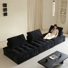 荷蘭複古中古風豆腐塊沙發 雪尼爾布藝單人沙發 皮埃懞特風格方塊沙發, 全真皮【承諾頭層黃牛皮假一賠十】,雙人位【185*105*75cm】【獨立, 1個