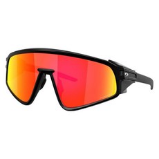 OAKLEY Latch Panel運動太陽眼鏡 OO9404-1635, 1個, 霧面黑色/棱鏡紅寶石鏡片