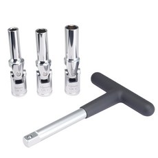 씨이글스 글로우 플러그 소켓 세트 4개 3/8인치 T-바 포함 크기 (8mm 10mm 12mm) 이상적인 고장 난 제거 도구, 씨이글스 글로우 플러그 소켓 세트 4개 3/8인치 T-