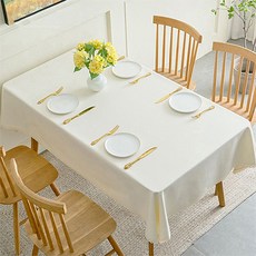 라온텐 레이스 방수 사각 식탁보 테이블보, 8인용(220x140cm), 화이트, 1개