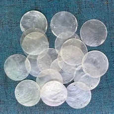 100개 천연 조개 디스크 50mm 더블 홀 쉘 원자재 소프트 DIY 램프 윈드 차임 액세서리 반투명 시트 장식, 03 L 3CM, 01 100PCS