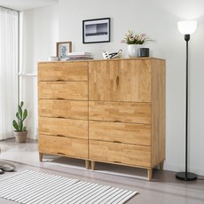 [특가할인] 웰리스가구 데이지 국내산 고무나무 원목 5단 서랍장/ 3단 문수납장- 옵션선택 (W800), 데이지 5단서랍장_네추럴