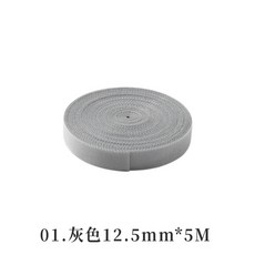 LAVIDA嚴選 魔鬼氈束線帶 灰色 12.5mm*5M, 1個, 01.灰色12.5mm*5M