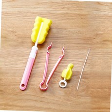 스폰지 젖병 세척 브러쉬 집게 세척솔 세트 빨대 물병 텀블러 청소 병솔세트 젖병집게