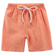 JoyBaby兒童短褲 夏季竹節棉薄款透氣棉麻短褲 舒適寬鬆寶寶睡褲