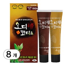 오디코디앤(튜브형) 80g / 피부 비자극 시험 완료 뽕나무 새치 염색약, (새치/백모용) 진한갈색, 8개