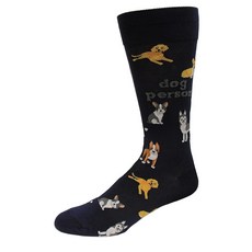 ECLATIS Hot Sox 여성 노벨티 기하학 패턴 크루 알람 시계 네이비 301365, Dog Person(네이비)