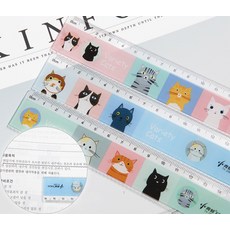 휴대용 플라스틱 고양이 귀여운 자 1P 학생 모양