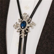 韓風波洛領帶 BOLO TIE 西部牛仔襯衫領結, 1個, 藍色 蠟繩