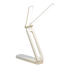 多功能LED折疊雙頭護眼檯燈 三種色溫 無極調光 護眼檯燈, 白色