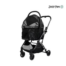 JollyPet Diamond A兩用寵物推車(兩色) 寵物外出推車 雙向推行 輕巧易收納, 1個, 黑色, 黑色