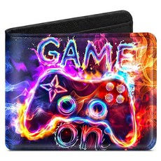 Lattlefnki 남아용 아동용 지갑 만 5-14세 청소년 멋진 재미있는 가죽 바이폴드 RFID 차단 동전 포켓 남아 청소년을 위한 생일 크리스마스 선물 플레임 게임패드