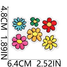 時空樂器坊 DIY刺繡燙布貼 裝飾徽章 衣服貼 補丁貼 繡花 補洞衣貼布料 手縫刺繡貼 禮物, 1個, 花朵set