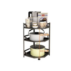 크기가 다른 냄비들을 보관해주는 3단 코너선반 음식점 용품 숙박업소 원룸 용선반 민박집 좁은 식당 냄비 dew+8878SR