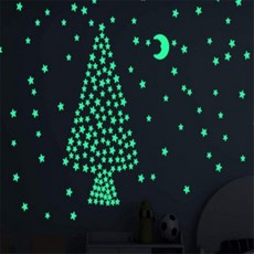 정그리마켓 야광별스티커 100개입 2옵션 우주별 벽꾸미기스티커 야광스위치, 혼합