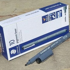 스테들러 1.2mm Fineliner pigment liner 블랙 1다스 드로잉펜 용품 일러스트펜 dew+77970ab