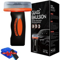 휴대용 유리 오일 필름 제거제 손잡이 제거 로션 안전운전을 위한 복합제 및 세척판 2개 100ml, 32 Fl Oz (Pack of 1), 1