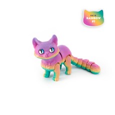 3D打印呆萌貓咪新款跨境爆款擺件手辦模型仿真玩具動物萌趣卡通, 1個, 呆萌貓咪(彩虹1號):1個