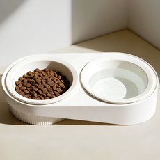 웰스타 강아지 도자기 밥그릇 물먹기 화이트, 1개, White