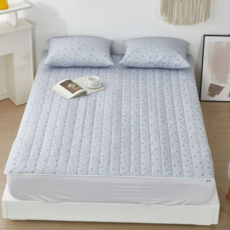 극세사 온수 매트 더블 겨울 패드 싱글 온수 매트 매트리스 마이크로 온열매트 화이바 꽃무늬 사계절, 그린그레이_샐리 온수매트커버 Q