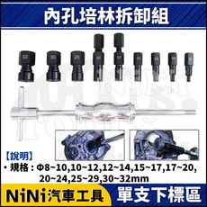 【NiNi汽車工具】TUF-2035 7681 內孔培林拆卸組 機車軸承拆卸工具 滑鎚培林拆卸器, 1個, 2035-08(附螺絲)