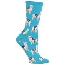 ECLATIS Hot Sox 여성 노벨티 기하학 패턴 크루 알람 시계 네이비 301365, 라마 (라이트 블루)