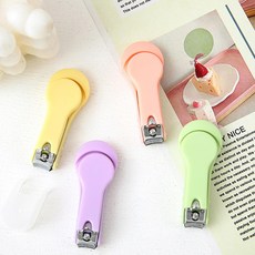 손톱깎이 파스텔 네일케어 도구 뚜껑포함 손톱정리 커터, 핑크