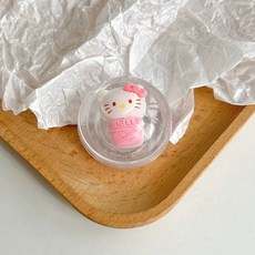 [럭키딥] 반구 탈부착 톡 마그네틱 소스 스마트톡 잼, F. 크리스탈볼 받침대 핑크 케이크