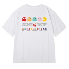 빅사이즈 반팔 면티 픽셀 게임 프린팅 티셔츠