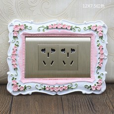 台灣本土貨 開關保護套開關裝飾北歐式樹脂開關貼118型田園創意開關貼開關插座面板裝飾框保護套, 12x7.5(紅色）