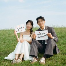 웨딩촬영소품 프러포즈 포스터 will you marry me 문답 세트 (2장), A3