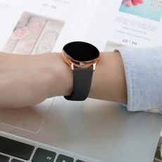 갤럭시워치 액티브2 44mm 호환 리퀴드실리콘 스마트워치 밴드 시계줄 스트랩, saw912 블랙