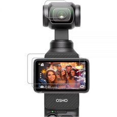 MINGVEN DJI Osmo Pocket 3용 액정보호필름 울트라 HD 9H 경도 긁힘 방지 강화 유리 LCD 디스플레이 필름 렌즈 프로텍터 2개 + LCD 액정보호, MINGVEN DJI Osmo Pocket 3용 액정보