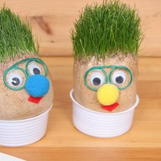 식물 키우기 귀여운 키즈 어린이 공기정화 잔디 인형, 1개