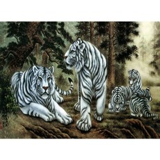 500피스 동양화 직소퍼즐 5마리 백호가족 OMP605 all+942LG