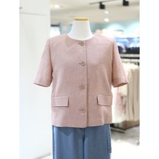 꼼빠니아 노카라 반팔 트위드 자켓 CAFU5-WJK250