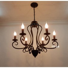 미니 천장조명 크리스털 카페조명 식탁등 침실 엔티크, 8등 블랙 LED 포함