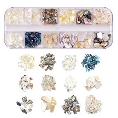 HappyHome 네일 파츠 조개껍질 칩 12종 네일 아트 쉘 플레이크 레진 파츠 젤네일 쉘 파츠